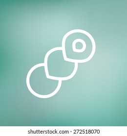 Spiral bread icon thin line for web and mobile, modern minimalistic flat design. Vector white icon on gradient mesh background.