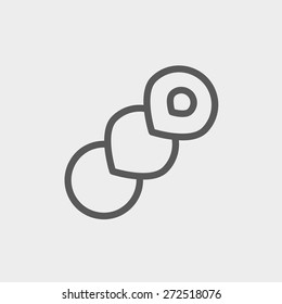 Spiral bread icon thin line for web and mobile, modern minimalistic flat design. Vector dark grey icon on light grey background.