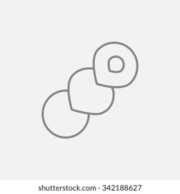 Spiral bread line icon for web, mobile and infographics. Vector dark grey icon isolated on light grey background.