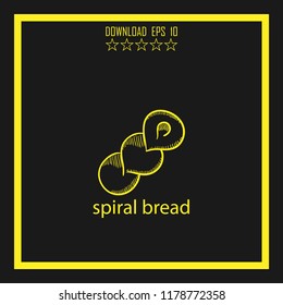spiral bread sketch vector icon