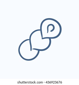 Spiral bread vector sketch icon isolated on background. Hand drawn Spiral bread icon. Spiral bread sketch icon for infographic, website or app.