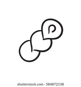 Spiral bread vector sketch icon isolated on background. Hand drawn Spiral bread icon. Spiral bread sketch icon for infographic, website or app.