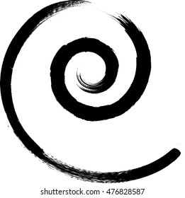 Spiral Brush Stroke Elements . Swirls . Round Shape 
