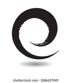 Spiral Brush Stroke Elements . vector Swirls . Set of Round Shapes . 