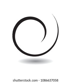 Spiral Brush Stroke Elements . vector Swirls . Set of Round Shapes . 