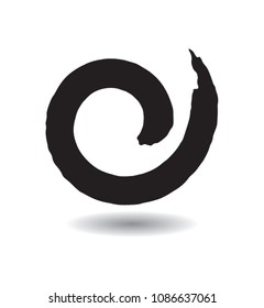 Spiral Brush Stroke Elements . vector Swirls . Set of Round Shapes . 