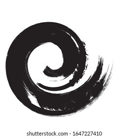Spiral Brush Stroke Elements . vector Swirls . grunge Shape .