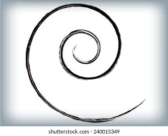 Spiral Brush Stroke . Grunge Element for your Design .