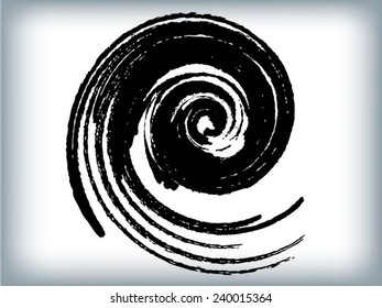 Spiral Brush Stroke . Grunge Element for your Design .