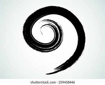 Spiral Brush Stroke . Grunge Element for your Design