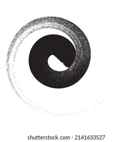 Plantilla de diseño de logotipo .Vector de pincel espiral. Grunge las formas. 