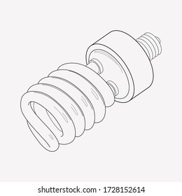 Spiral bulb icon line element. Vector illustration of spiral bulb icon line isolated on clean background for your web mobile app logo design.