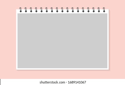 Spiral calendar of office / study desks, blank paper with soft shadows. Vector illustration.