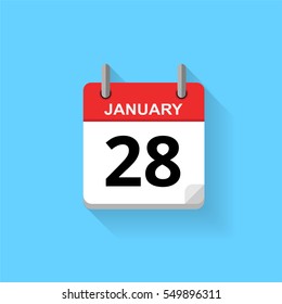 Spiral calendar page with date - 28th of January.