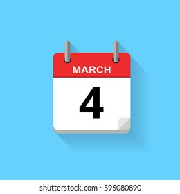 Spiral calendar page with date - 4th of March.
