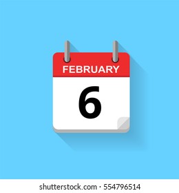 Spiral calendar page with date - 6th of January.
