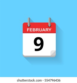 Spiral calendar page with date - 9th of January.
