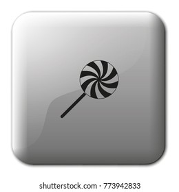 Spiral candy flat vector icon. Lollipop illustration.