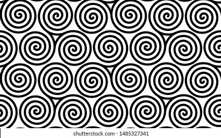 Spiral celtic triskels vector seamless pattern tile