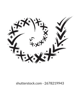 Spiral checkmarks  isolated