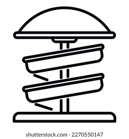 Spiral child slide icon outline vector. Water park. Family recreation