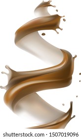 spiral chocolate splash splatter illustration vector