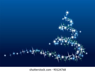Spiral Christmas Tree on dark background