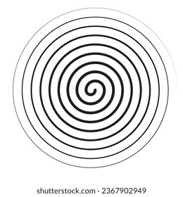 Círculo espiral. Círculo abstracto.  ilustración vectorial de diseño gráfico. giratoria circular. Círculo negro. iconos de vórtice. Huracán. giro giratorio de la curva de giro giratorio del movimiento. forma geométrica