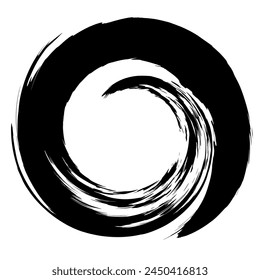 icono de tinta de pincel de círculo espiral