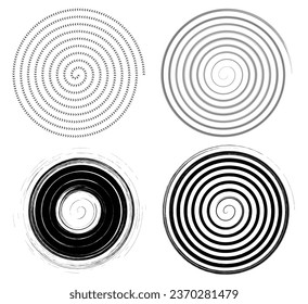 Spiral circle collection set. Abstract circle. graphic design vector illustration. circle swirl. Circle black. vortex icons. Hurricane. motion twirl twist curve rotation spin. geometric shape
