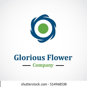 Spiral circle flower abstract vector and logo design or template round business icon of company identity symbol concept