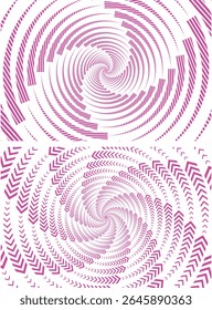 Spiral circle. Optical illusion spiral with black and white stripes. Twisting Whirl Motion. Modern liquify lines effect background.