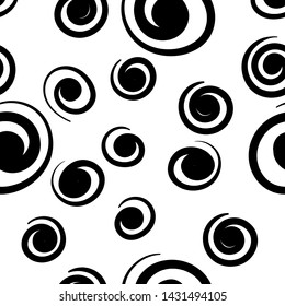 Spiral circle pattern, Abstract doodle seamless Wallpaper art,Hand-drawn background design 
