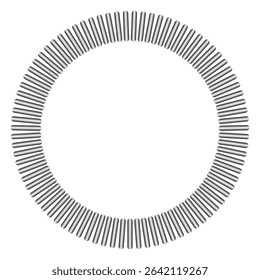 Spiral circle shape. Abstract ring element. Geometric wireframe symbol. Vector isolated object.