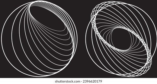 spiral circle sound wave vector logo concept lines circle 