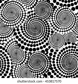 Spiral Circles seamless background. Vector