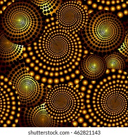 Spiral Circles seamless background. Vector