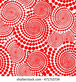 Spiral Circles seamless background. Vector