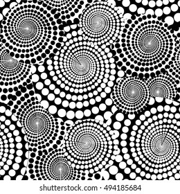Spiral Circles seamless background. Vector