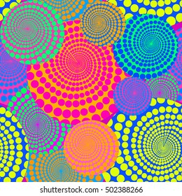 Spiral Circles seamless background. Vector