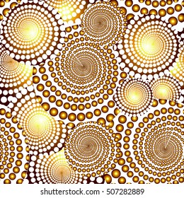 Spiral Circles seamless background. Vector