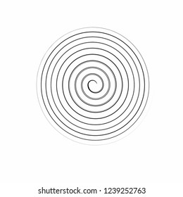 Spiral circular radial circle shape design element monochrome black isolated on white template vector sign symbol icon