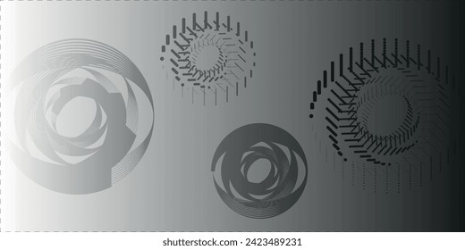 Spiral circular rhythm sound wave on dark background