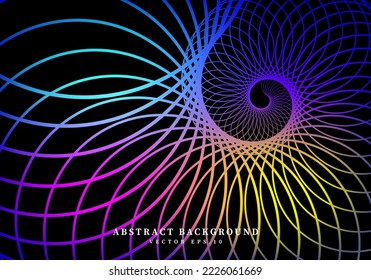 spiral cocoon shell line with spectrum techno themebackground advertisement brochure template banner website cover package design product presentation vector eps.