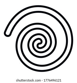 Spiral coil icon. Outline spiral coil vector icon for web design isolated on white background