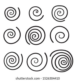 Spiral collection with handdrawn collection vector