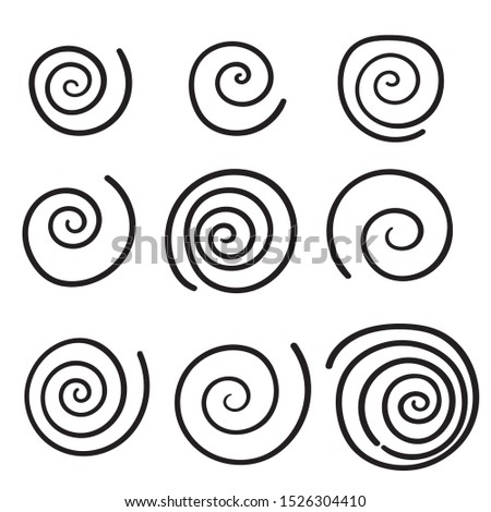 Spiral collection with handdrawn collection vector
