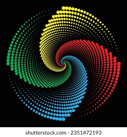 Spiral with color lines as dynamic abstract vector background