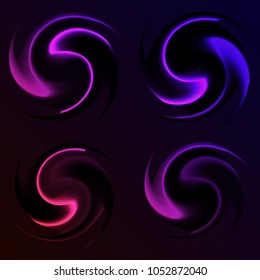 Spiral color vector. Round Cycle Icons. Glowing colors are wrapped to the side, an abstract set. Background of the vortex.