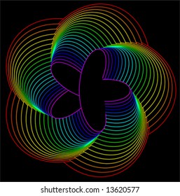 Spiral in the colors of the rainbow